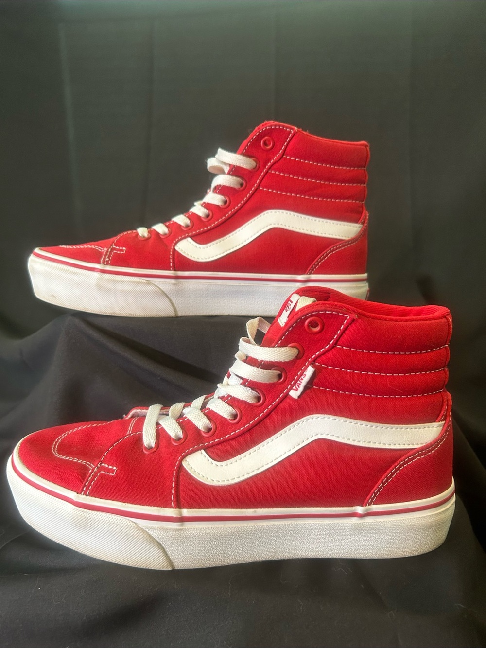 Vans Sk8-Hi Racing Red High Top Sneakers Womens 10 Mens 8.5 LIKE NEW